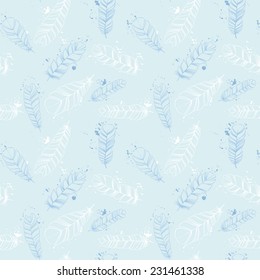Seamless ethnic pattern with feathers. Abstract illustration can be used to print on fabric, paper, wallpaper and so on. 
