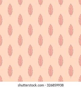 Seamless ethnic pattern with feathers. Abstract pattern of feathers, can be used to print on fabric, paper, wallpaper and so on.
