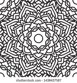 Seamless Ethnic Pattern Floral  Hand Drawn Tribal Mandala Background