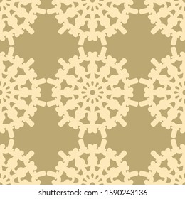 Seamless ethnic pattern with floral motives. Mandala stylized print template for fabric and paper. Boho chic design. Summer fashion.