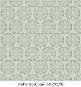 Seamless ethnic pattern with floral motives. Mandala stylized print template for fabric and paper. Boho chic design. Summer fashion.