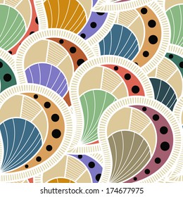 Seamless ethnic pattern with floral ornament