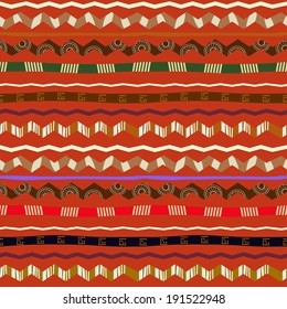 Seamless ethnic pattern with geometric design elements