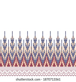 seamless ethnic pattern with geometric shapes. suitable used for print textile, sleeve, shirt, sarong, etc. beautiful design for fabric print
