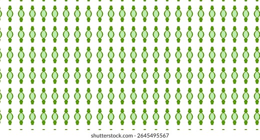 Padrão étnico contínuo em tons verdes no fundo branco. Layout nítido e limpo com formas tradicionais — ideal para têxteis modernos, projetos de arte ou papel de parede digital.