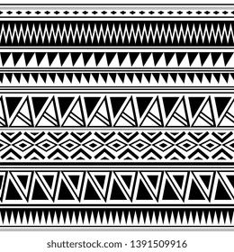 Seamless ethnic pattern. Handmade. Horizontal stripes. Black and white print for your textiles. Vector illustration african style.