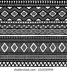 Seamless Ethnic Tribal Pattern Handmade Horizontal Stock Vector ...