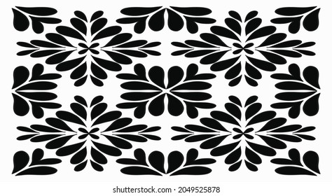 Patrón étnico sin foco. Hecho a mano. Bandas horizontales. Impresión en blanco y negro para sus textiles. Ilustración vectorial.