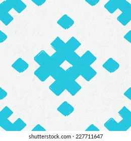 seamless ethnic pattern hand-painted background on watercolor paper