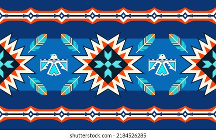 ilustración ininterrumpida de patrones étnicos vector diseño de patrones nativos estadounidenses para fondo, alfombra, papel pintado, ropa