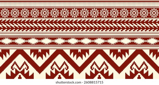 Seamless ethnic pattern made of geometric shapes design for all types of textiles and printing, fabric, clothing, embroidery, bohemian style, carpet.	