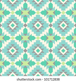 Seamless ethnic pattern in mint tints