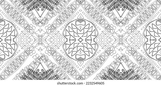 Nahtlose ethnische Muster in Münztinten.Tribal nahtlose, farbige geometrische Muster.Ethnische Vektorstruktur.Traditionelle Ornamente.Stickereitextur mit geometrischem Ornament.Muster für Oberflächengestaltung.EPS10