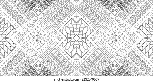Seamless ethnic pattern in mint tints.Tribal seamless colorful geometric pattern.Ethnic vector texture.Traditional ornament.Embroidery texture with geometric ornament.Pattern for surface design.EPS10