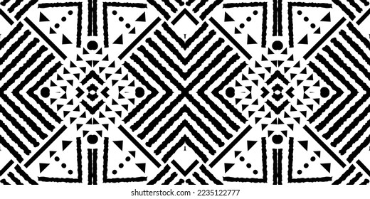 Seamless ethnic pattern in mint tints.Tribal seamless colorful geometric pattern.Ethnic vector texture.Traditional ornament.Embroidery texture with geometric ornament.Pattern for surface design.EPS10