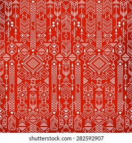 seamless ethnic pattern with native american motifs, vector