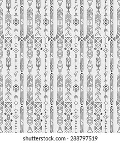 seamless ethnic pattern with native american motifs, vector