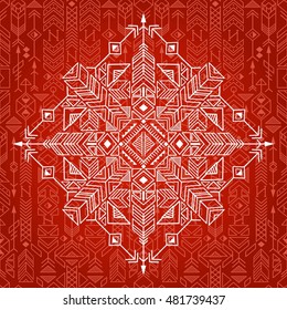 seamless ethnic pattern with native American motifs, vector