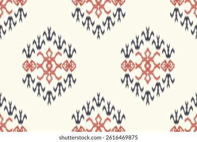Seamless ethnic pattern oriental  traditional design for background backdrop carpet wallpaper clothing batik fabric tribal textile vector illustration ikat print embroidery motif style for decoration
