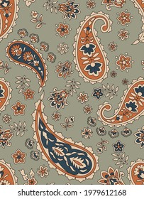 Seamless ethnic pattern of paisley  pattern