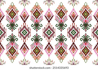 Seamless ethnic pattern of paisley and decorative floral branches. Indian motif. Vector background."This content was created using vector drawing tools and software, not generated by AI"