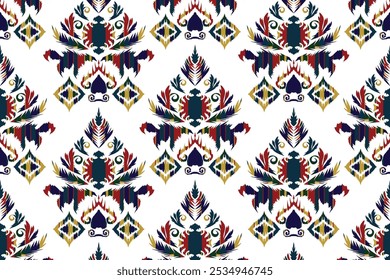 Seamless ethnic pattern of paisley and decorative floral branches. Indian motif. Vector background."This content was created using vector drawing tools and software, not generated by AI"