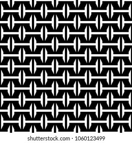 Seamless ethnic pattern. Repeated dumbbells background. Tribal ornament. Traditional window tracery image. Ancient ethnic mosaic motif. Digital paper, textile print, web design, page fill. Vector art.