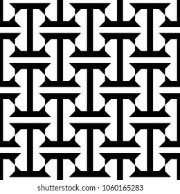 Seamless ethnic pattern. Repeated dumbbells background. Tribal ornament. Traditional window tracery image. Ancient ethnical mosaic motif. Digital paper, textile print, web design, page fill. Vector.