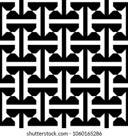 Seamless ethnic pattern. Repeated dumbbells background. Tribal ornament. Traditional window tracery image. Ancient ethnic mosaic motif. Digital paper, textile print, web design, page fill. Vector art.