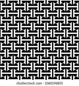 Seamless ethnic pattern. Repeated dumbbells background. Tribal ornament. Traditional window tracery image. Ancient ethnical mosaic motif. Digital paper, textile print, web design, page fill. Vector.
