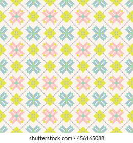Seamless ethnic pattern. Russian style ornament. Creative vivid background. Vector illustration.
