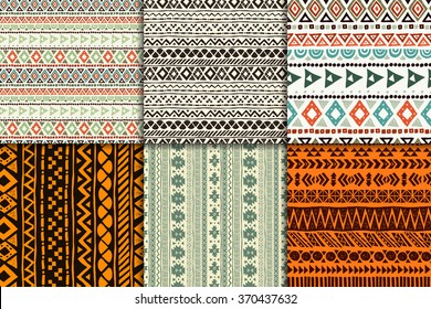 Seamless ethnic pattern set