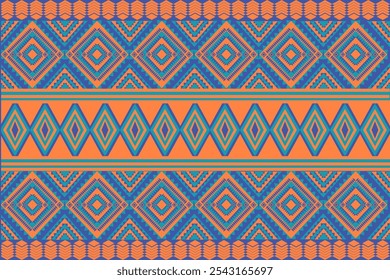 Seamless Ethnic Pattern Texture. Navajo Geometric Print, Rustic Decorative Ornament. Abstract Geometric Pattern. Native American Pattern Ornament for the design of Clothing
