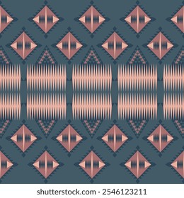 Textura De Padrão Étnico Sem Costura. Impressão Geométrica Navajo, Ornamento Decorativo Rústico. Padrão Geométrico Abstrato. Ornamento padrão nativo americano para o design de roupas