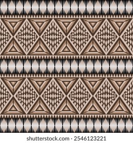Seamless Ethnic Pattern Texture. Navajo Geometric Print, Rustic Decorative Ornament. Abstract Geometric Pattern. Native American Pattern Ornament for the design of Clothing