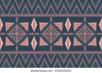 Nahtlose ethnische Mustertextur. Navajo geometrischen Druck, rustikale dekorative Ornament. Abstraktes geometrisches Muster. Native American Pattern Ornament für das Design von Kleidung