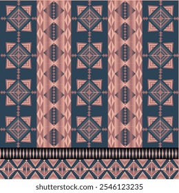 Textura De Patrón Étnico Sin Costuras. Impresión geométrica navajo, ornamento decorativo rústico. Patrón geométrico Abstractas. Ornamento de patrón nativo americano para el diseño de ropa