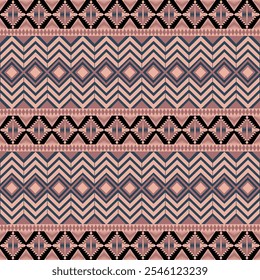 Textura De Patrón Étnico Sin Costuras. Impresión geométrica navajo, ornamento decorativo rústico. Patrón geométrico Abstractas. Ornamento de patrón nativo americano para el diseño de ropa