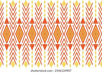 Seamless Ethnic Pattern Texture. Navajo Geometric Print, Rustic Decorative Ornament. Abstract Geometric Pattern. Native American Pattern Ornament for the design of Clothing