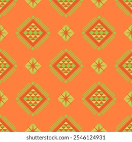 Seamless Ethnic Pattern Texture. Navajo Geometric Print, Rustic Decorative Ornament. Abstract Geometric Pattern. Native American Pattern Ornament for the design of Clothing