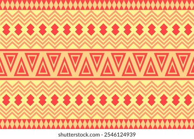 Seamless Ethnic Pattern Texture. Navajo Geometric Print, Rustic Decorative Ornament. Abstract Geometric Pattern. Native American Pattern Ornament for the design of Clothing
