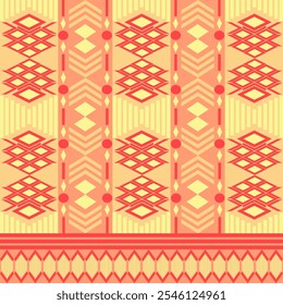 Textura De Patrón Étnico Sin Costuras. Impresión geométrica navajo, ornamento decorativo rústico. Patrón geométrico Abstractas. Ornamento de patrón nativo americano para el diseño de ropa