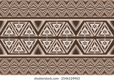 Textura De Padrão Étnico Sem Costura. Impressão Geométrica Navajo, Ornamento Decorativo Rústico. Padrão Geométrico Abstrato. Ornamento padrão nativo americano para o design de roupas