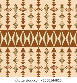 Seamless Ethnic Pattern Texture. Navajo Geometric Print, Rustic Decorative Ornament. Abstract Geometric Pattern. Native American Pattern Ornament for the design of Clothing