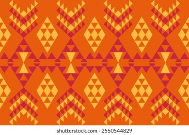 Seamless Ethnic Pattern Texture. Navajo Geometric Print, Rustic Decorative Ornament. Abstract Geometric Pattern. Native American Pattern Ornament for the design of Clothing