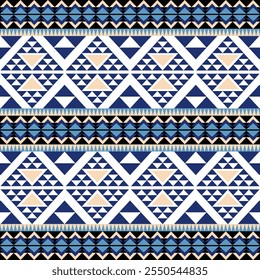Textura De Patrón Étnico Sin Costuras. Impresión geométrica navajo, ornamento decorativo rústico. Patrón geométrico Abstractas. Ornamento de patrón nativo americano para el diseño de ropa