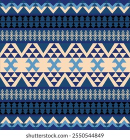 Seamless Ethnic Pattern Texture. Navajo Geometric Print, Rustic Decorative Ornament. Abstract Geometric Pattern. Native American Pattern Ornament for the design of Clothing