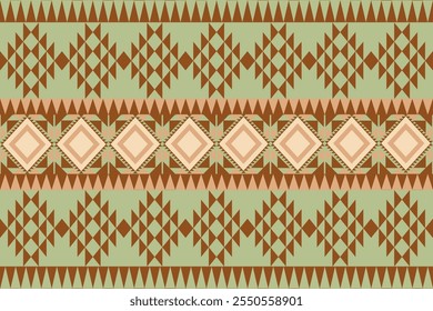Seamless Ethnic Pattern Texture. Navajo Geometric Print, Rustic Decorative Ornament. Abstract Geometric Pattern. Native American Pattern Ornament for the design of Clothing