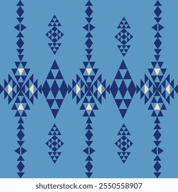 Seamless Ethnic Pattern Texture. Navajo Geometric Print, Rustic Decorative Ornament. Abstract Geometric Pattern. Native American Pattern Ornament for the design of Clothing