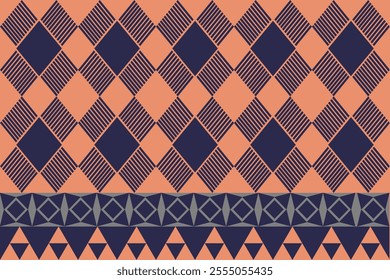 Seamless Ethnic Pattern Texture. Navajo Geometric Print, Rustic Decorative Ornament. Abstract Geometric Pattern. Native American Pattern Ornament for the design of Clothing
